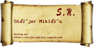 Stájer Miklós névjegykártya
