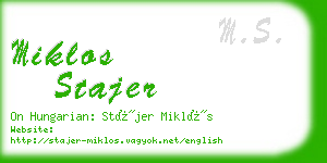 miklos stajer business card